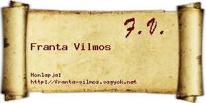 Franta Vilmos névjegykártya