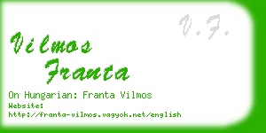 vilmos franta business card
